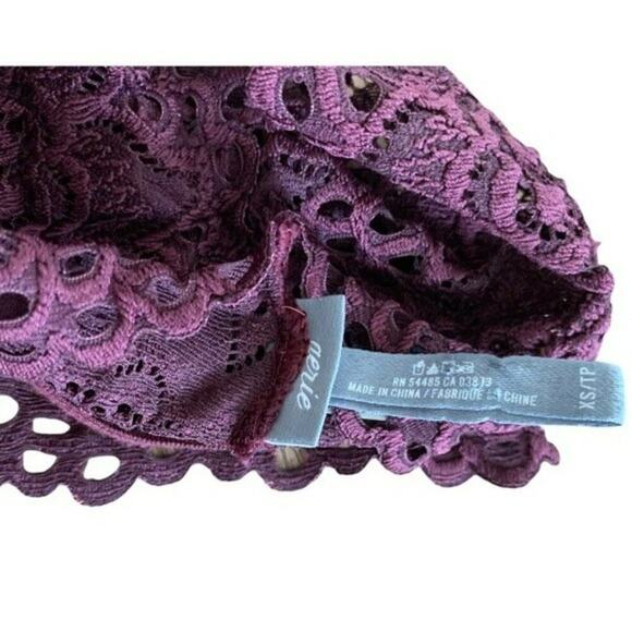 Aerie Women Made to Layer Bra Lace Floral Racerback Purple Bralette Boho Size XS - Picture 3 of 4